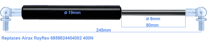 Replacement for Airax Rayflex 6858824404002 400N - Gasspringsshop.com
