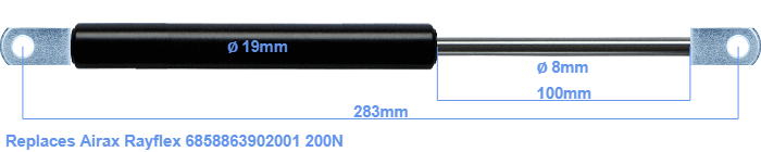 Replacement for Airax Rayflex 6858863902001 200N - Gasspringsshop.com