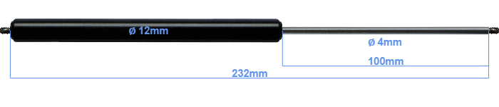 Gas spring 4-12 Stroke 100 - Gasspringsshop.com