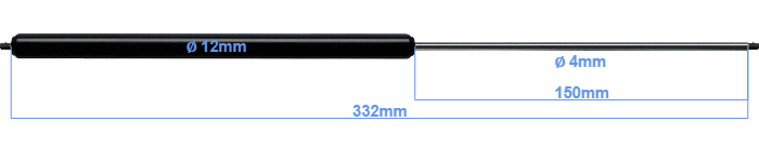 Gas spring 4-12 Stroke 150 - Gasspringsshop.com
